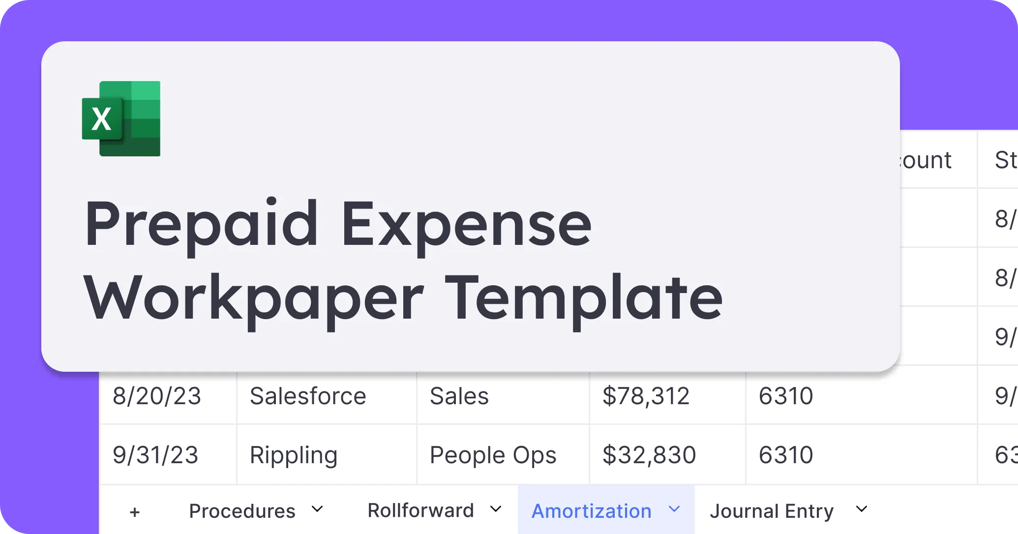 Prepaid expense workpaper numeric